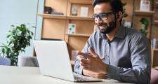 Male social worker in meeting