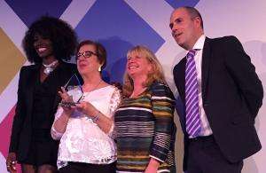 carole goodman From left, award host Lorraine Pascale, Carole Goodman, BASW England national director Maris Stratulis and James Rook, CEO of Sanctuary Personnel